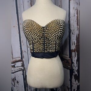 Oh yes Metallic Studded Crop Top